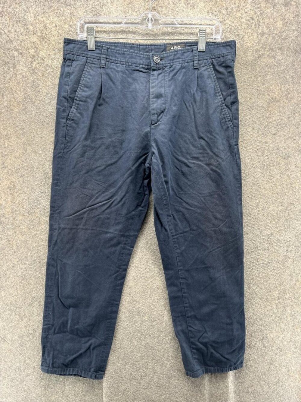 A.P.C. Pants Men Large Blue Chino Flat Front Regular Casual Straight Trouser